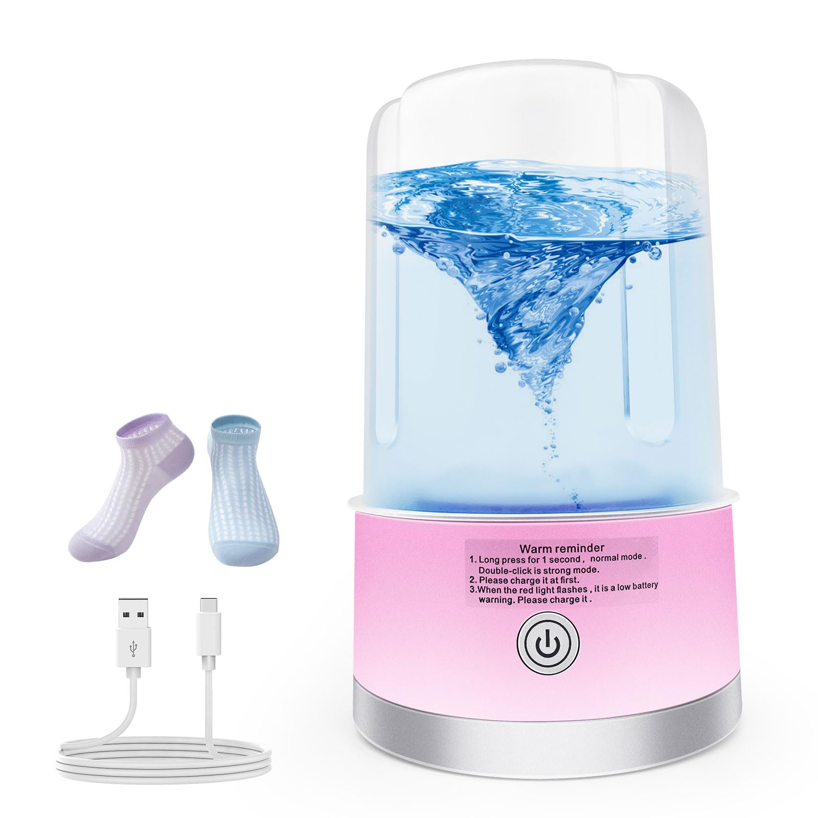 Portable Mini Washing Machine | Compact Deep Cleans Underwear, Baby Clothes, Small Laundry | Lightweight for Apartment, Dorm, Hotel, Travel &amp; Camping | Quiet Energy-Efficient (Pink)