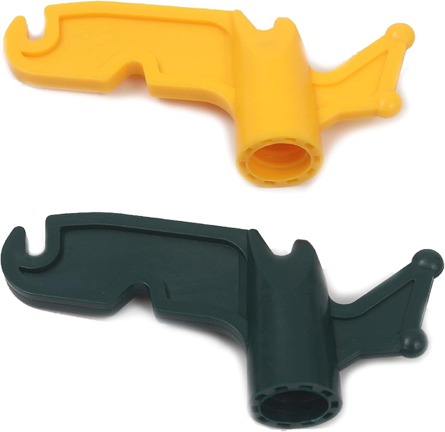 (2-Pack) Multi-Purpose Plastic Utility Hook Attachment for Poles- Screw-On Hook 3/4" Inner Diameter Fits Threaded Poles Extension Poles & Broom Handles, Bird Feeder Pole Hanger Tool