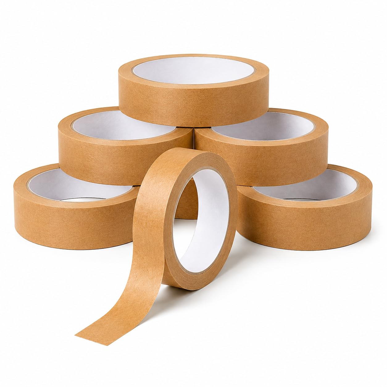 Sabco - 6 Rolls 36mm x 50m Brown Tape - Kraft Tape - Paper Tape - Framing Tape - Parcel Tape - Packing Tape - Moving Tape - Brown Paper Tape - Box Tape 50metres (36mm x 50m)
