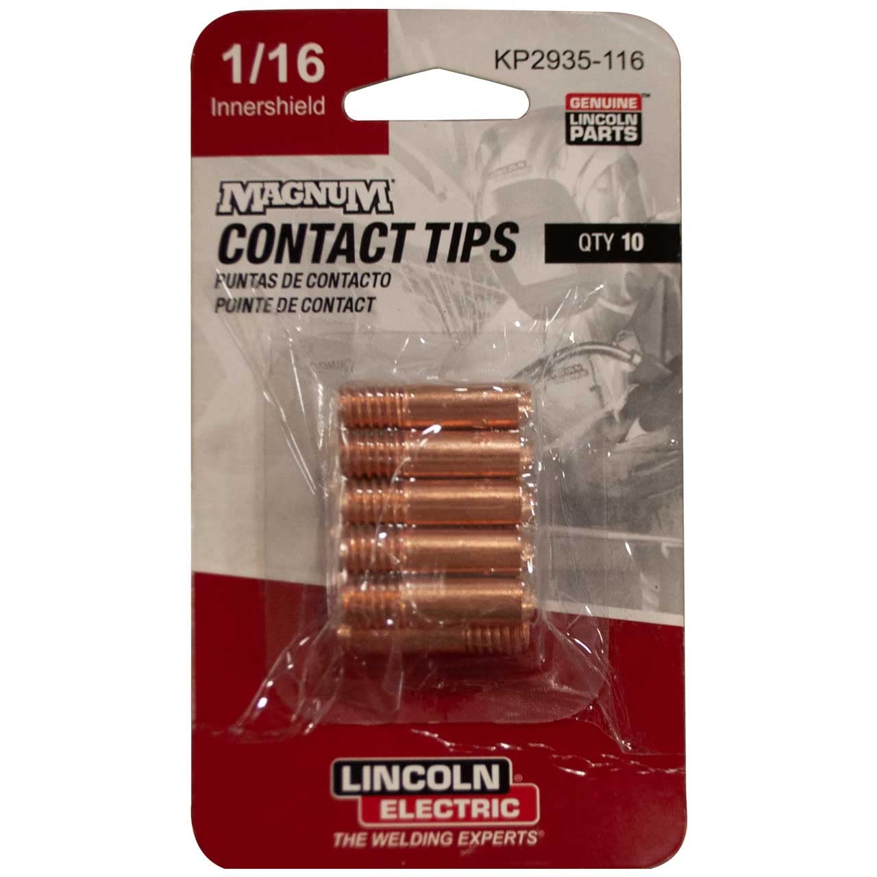 Lincoln Electric KP2935-116 Innershield Contact Tip, 350A 1/16 in. Extended Life, 10 pack
