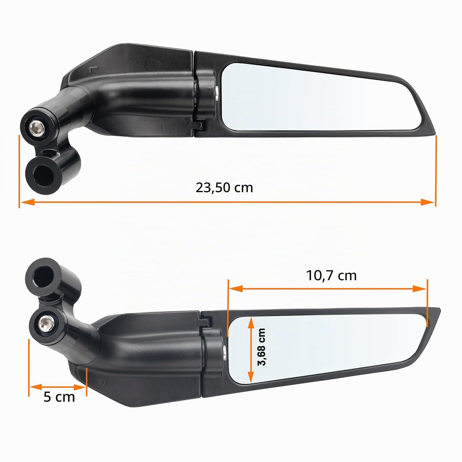 Xintre Racing - Espejos laterales de motocicleta universales de 10 mm y 8 mm, compatible con Honda Yamaha Kawasaki Z400 Z650 Z900 Suzuki Duke 1290 Super Duke R Evo ABS 390 Street Bike