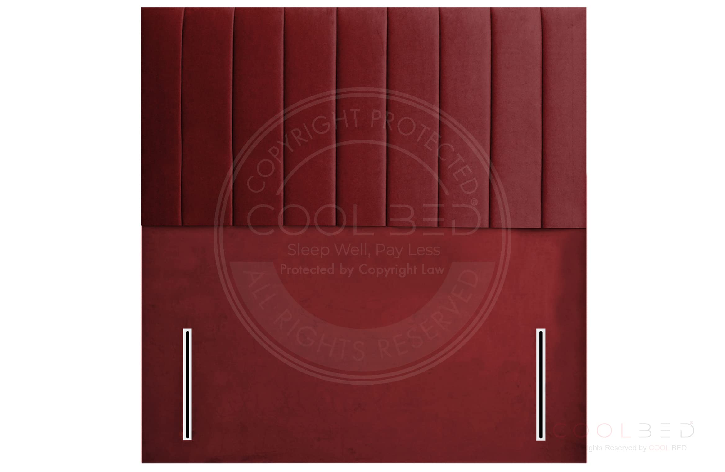 Burgundy Plush Velvet 54" Floor Standing Aero Portland Headboard For Divan Ottoman Bed 4FT Small Double Headboards For Beds Bedroom Furniture (Burgundy Plush, Small Double - ใ4FTใ)