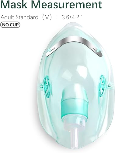 Miniatura 4 de Paquete de 2 mascarillas de oxígeno para rostro adulto con tubo de 6.6 pies y correa elástica ajustable, talla M