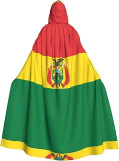 Carnival robe costume masquerade, Flag of Bolivia patterned hooded cape, suitable for Christmas Halloween role play