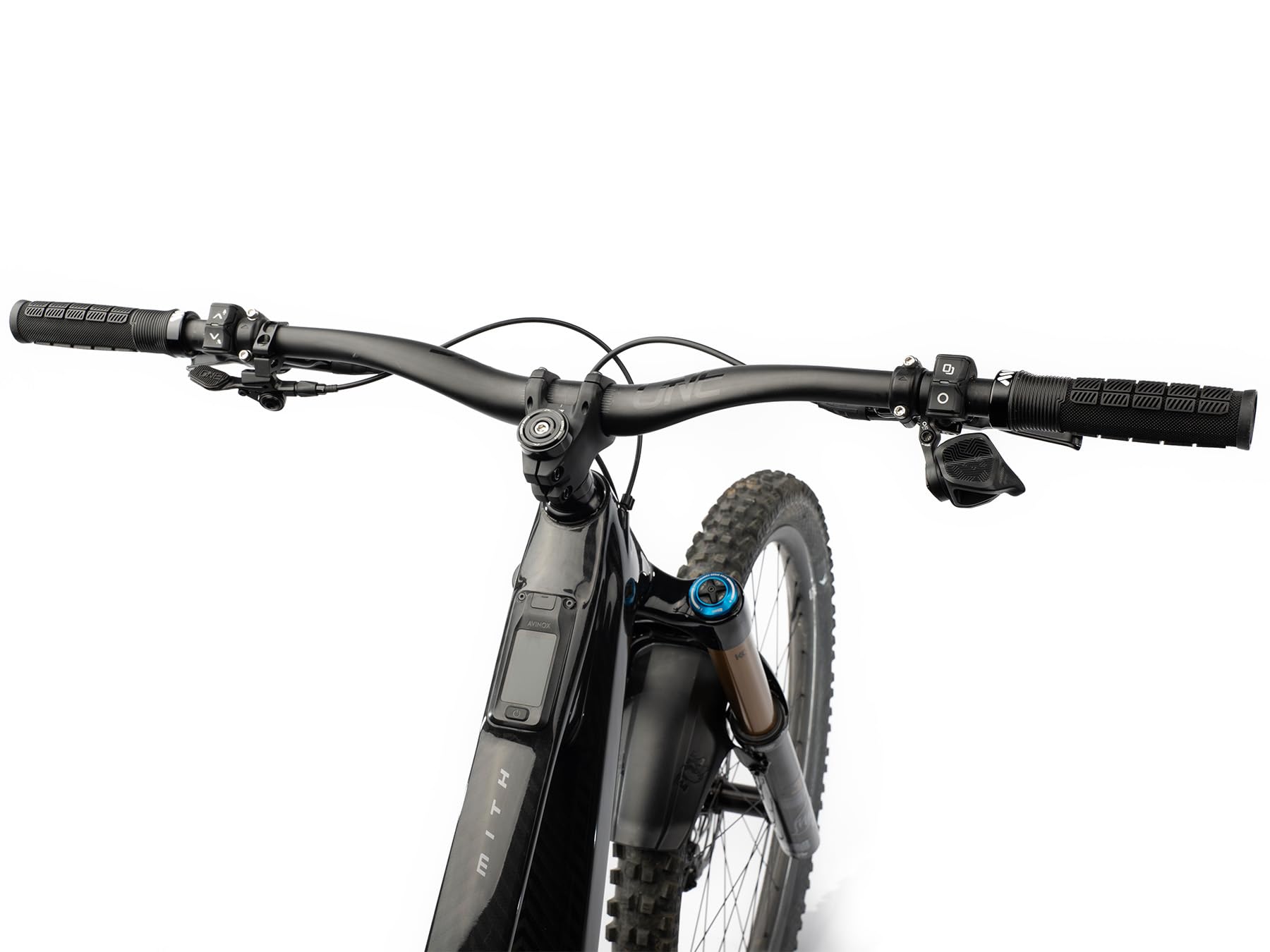 AMS RISE Manopole MTB Lock On Ergonomiche in Gomma Grip Professionale Enduro Trail Race 132 mm