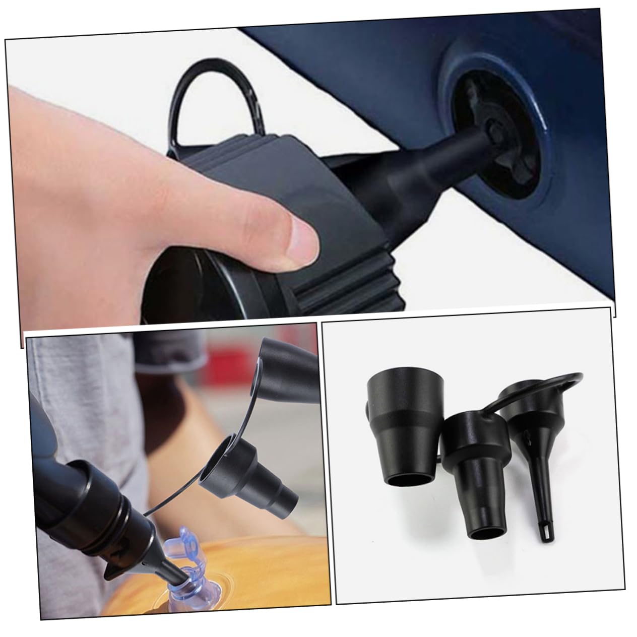 ibasenice Aufblasbarer Mund Luftmatratze Düse Inflator Luftbett Bettpumpe Luftpumpe Für Schlauchboote Aufblasbares Bett Luftpumpenaufsatz Zubehör Für Luftpumpen Black Plastik