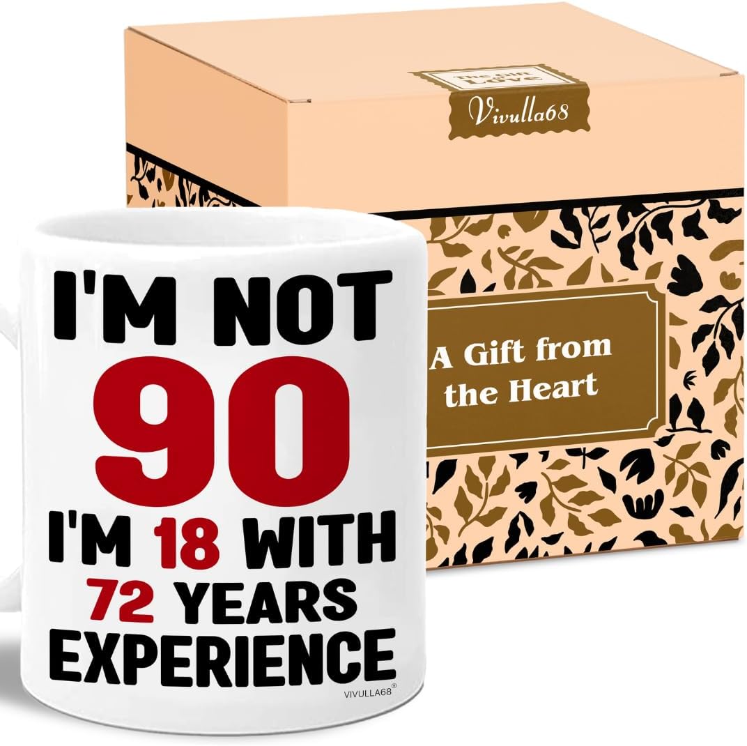 Vivulla68 90th Birthday Gifts For Women Men, 90 Year Old Birthday Gifts For Women, 90th Birthday Gift Ideas, Gifts For 90 Year Old Woman Man, 90 Yr Old Birthday, 90th Birthday Cups For Grandma Grandpa