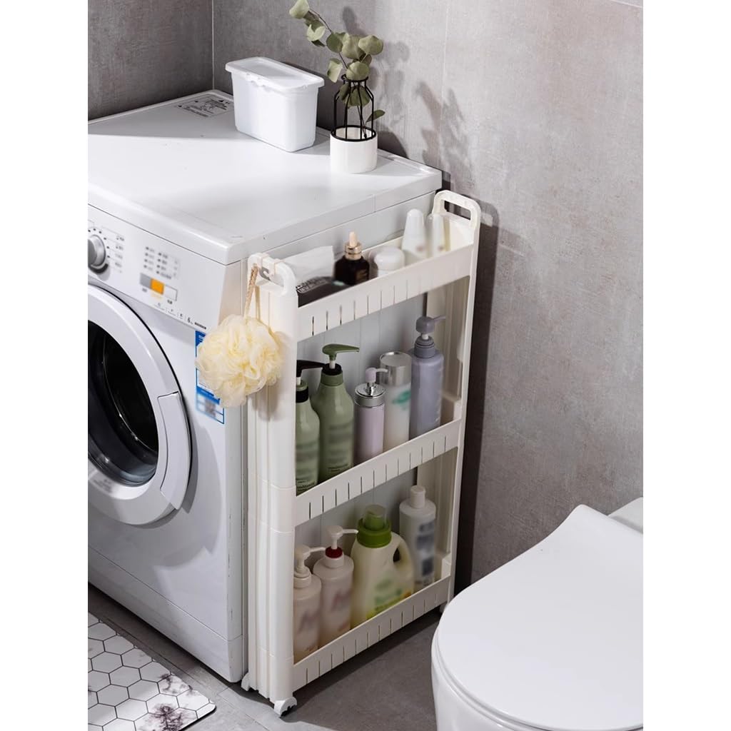 Carro de almacenamiento de 3 niveles que ahorra espacio para cocina, baño y dormitorio, carrito utilitario compacto con ruedas para espacios reducidos (color: 10 cm)