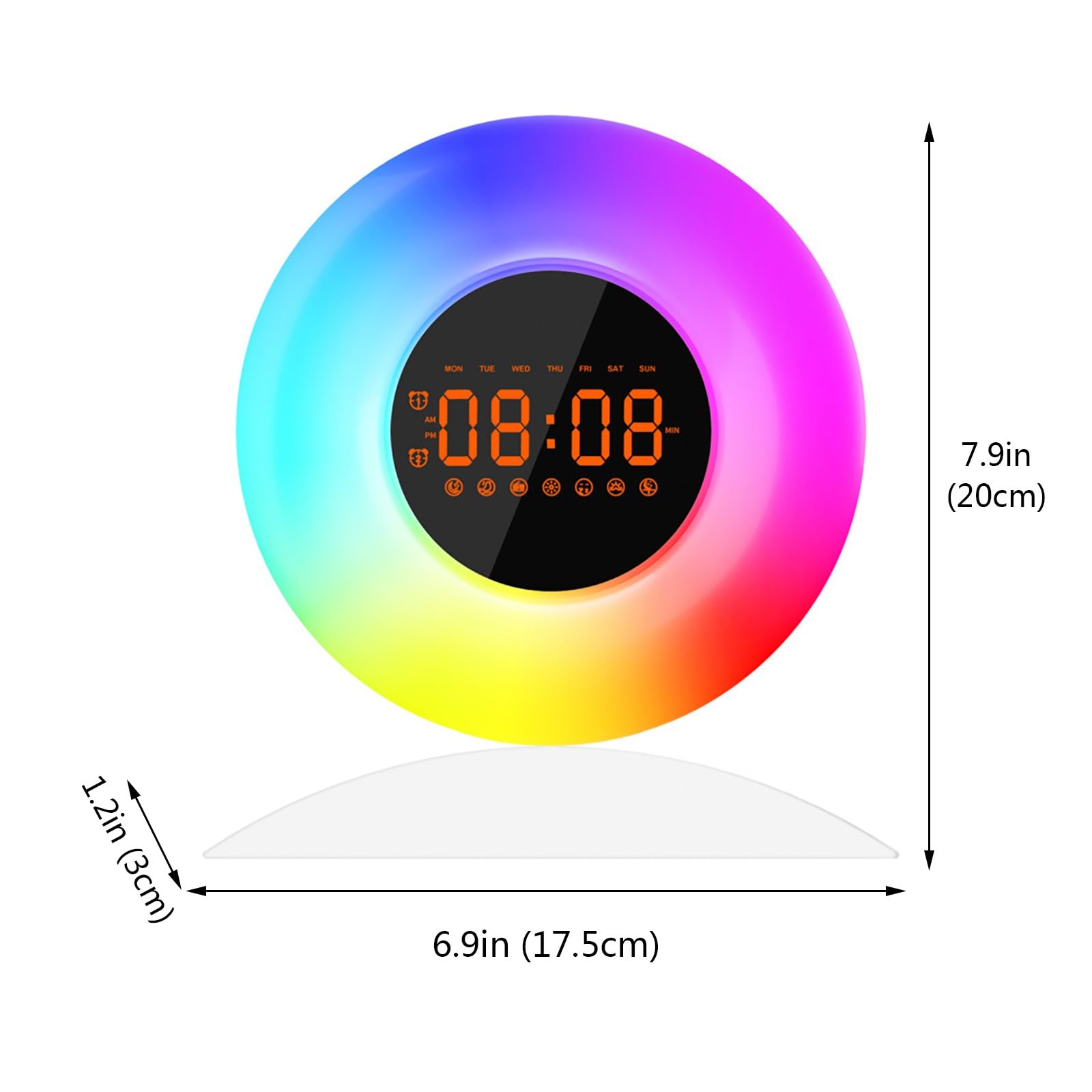 Despertador con Luz De Amanecer, Simulación Suave Del Amanecer y Atenuación Del Atardecer, 8 Sonidos Naturales De Ruido Blanco, Función De Repetición para Relajarse