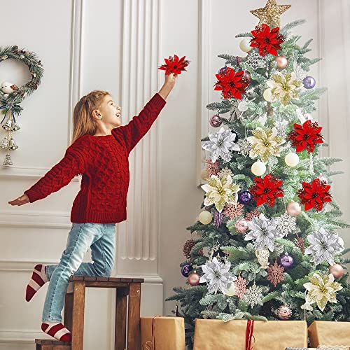 Stella di Natale Fiori, Taozoey 15 Pezzi Fiori