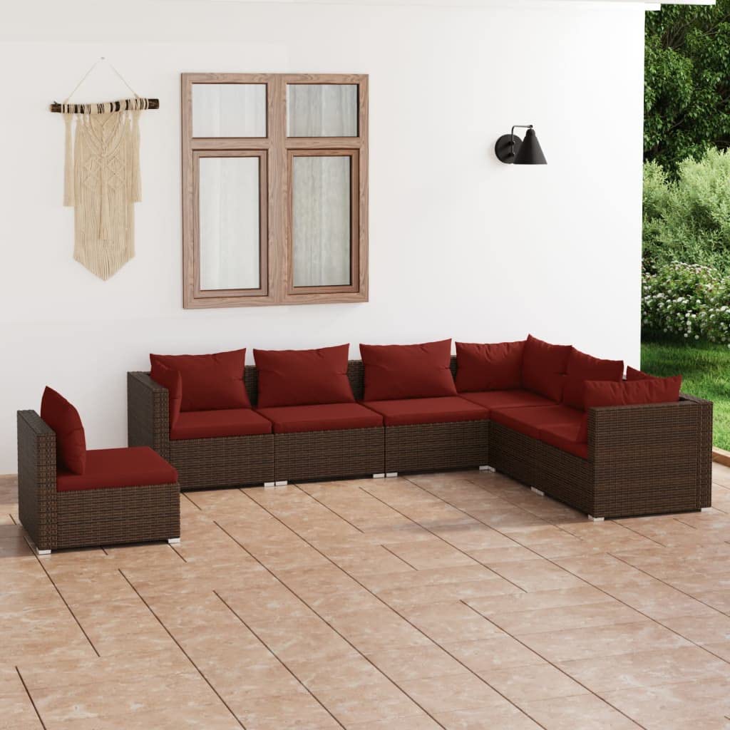 Set di mobili da giardino per terrazze, mobili da balcone, 7 pezzi