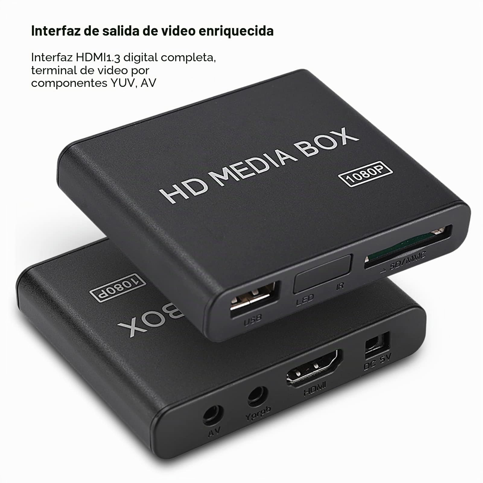 Reproductor de Vídeo Full HD de 110-240 V, Reproductor de Vídeo Mini Box Media Player, Reproductor Multimedia 1080P, Fácil de Instalar para Juegos en Casa (Enchufe de la UE)