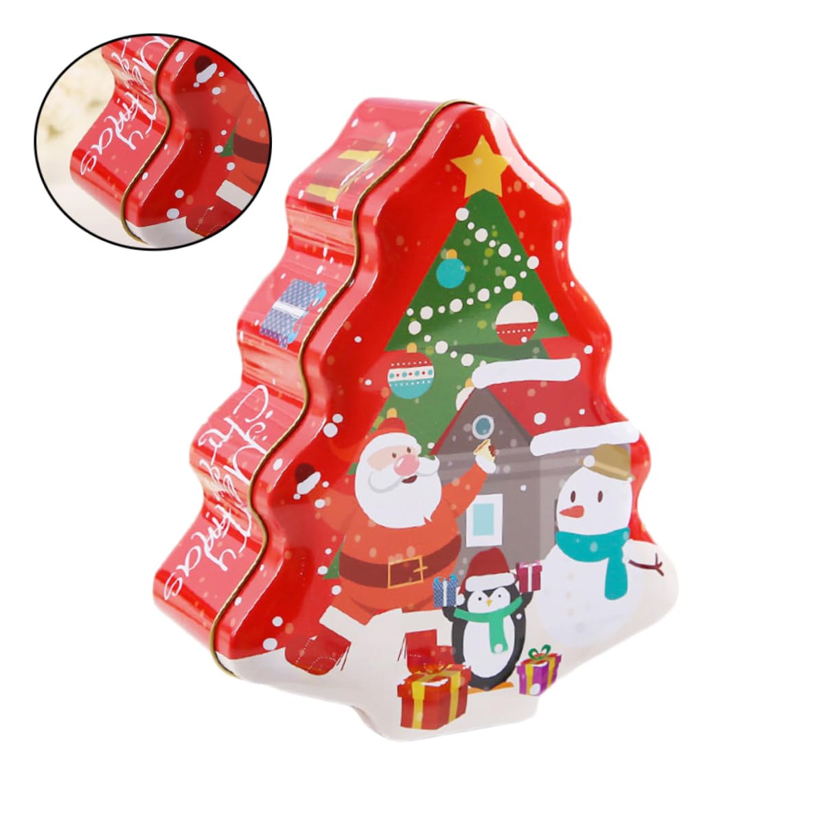 Ciieeo 3st Weihnachts-süßigkeitenschachteln Lagerung Lagertank Süßigkeiten Metalldosen Geschenkdosenhalter Dosen Behandeln Weihnachtstisch Weißblech Mit Geschenkbox Blechbüchse
