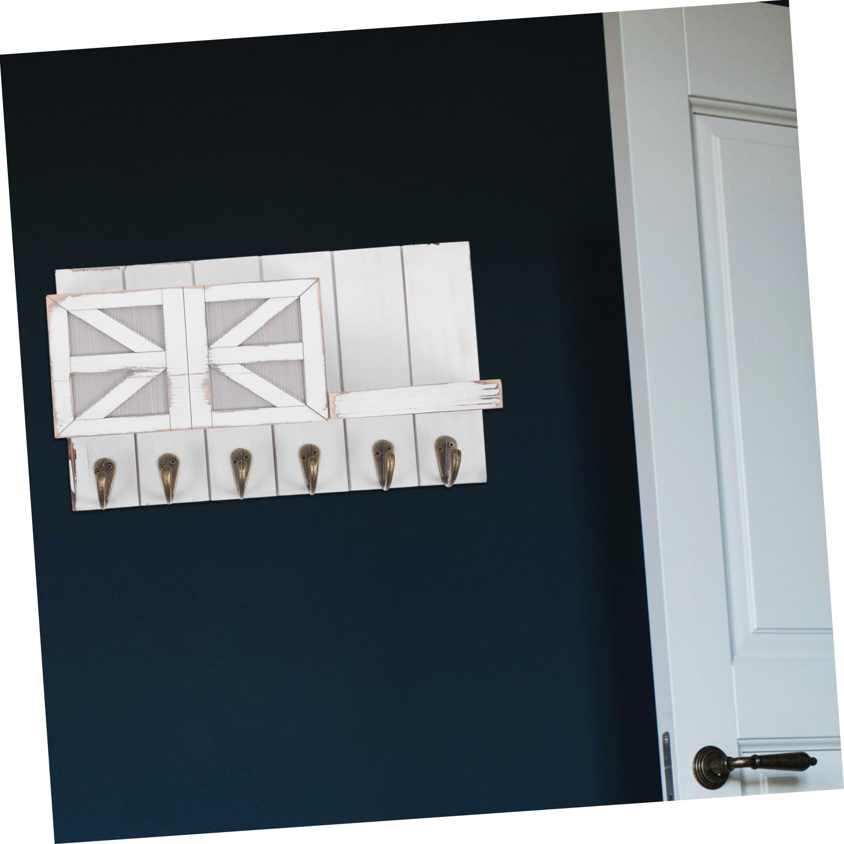 TOPBATHY Mensole da Parete in Legno e Ferro con Design Europeo Elegante, Portaoggetti e Portachiavi per Ingresso o Soggiorno