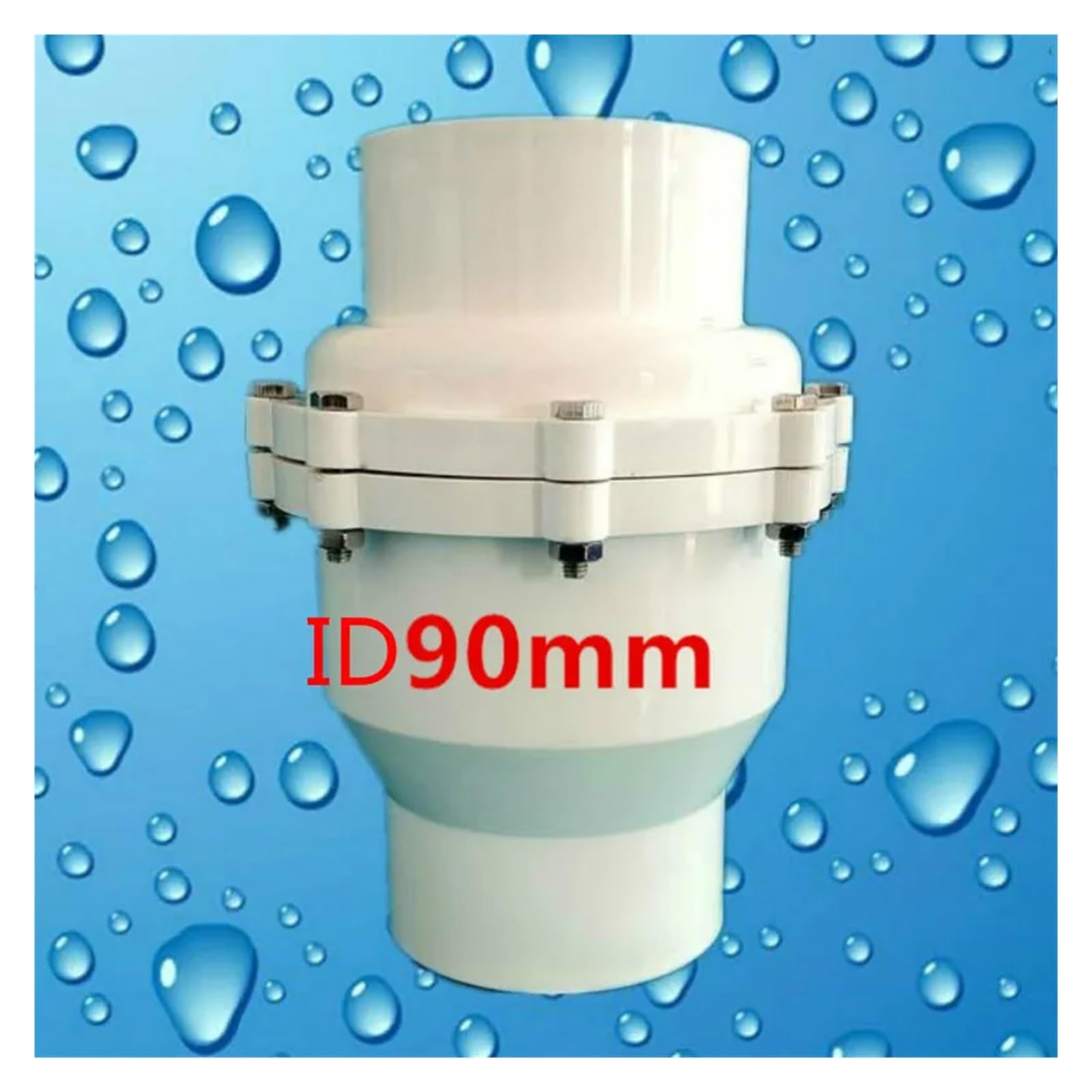 Vertical PVC Check Valve One Way Valve Flap Check Valve PVC Non Check Valve Pipe Fittings id50mm-200mm White (Id75mm)