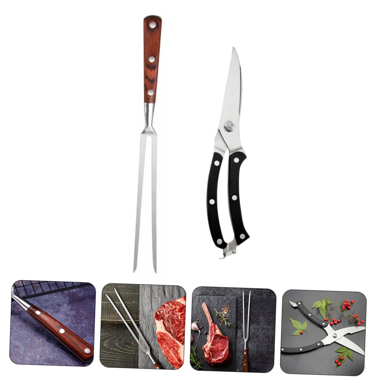 Abaodam Forchetta Per Forchetta Per Barbecue Kit Forchette Per Carne Utensili Per Barbecue Trinciapollo Accessori Per Facile Da Pulire Adatto Alimenti