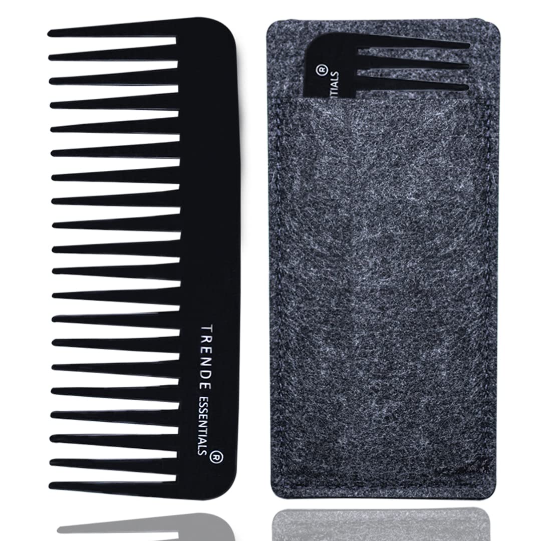 Wide Tooth Comb 1 Pc – Long Hair Detangler Black Styling Comb With Proper Ventilation - Especially Designed For Wet Curly Hair