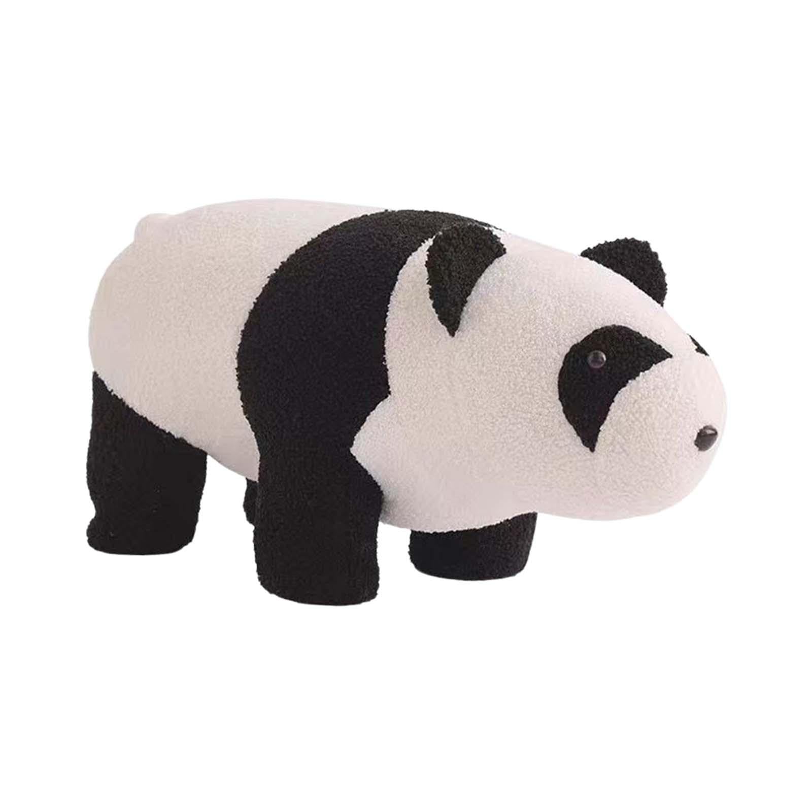 F Fityle Niedlicher Tier Fußhocker, Kleiner Gepolsterter Fußhocker, rutschfest, Stabil, in Tierform, Wickelhocker für Spielzimmer, Ch, Panda