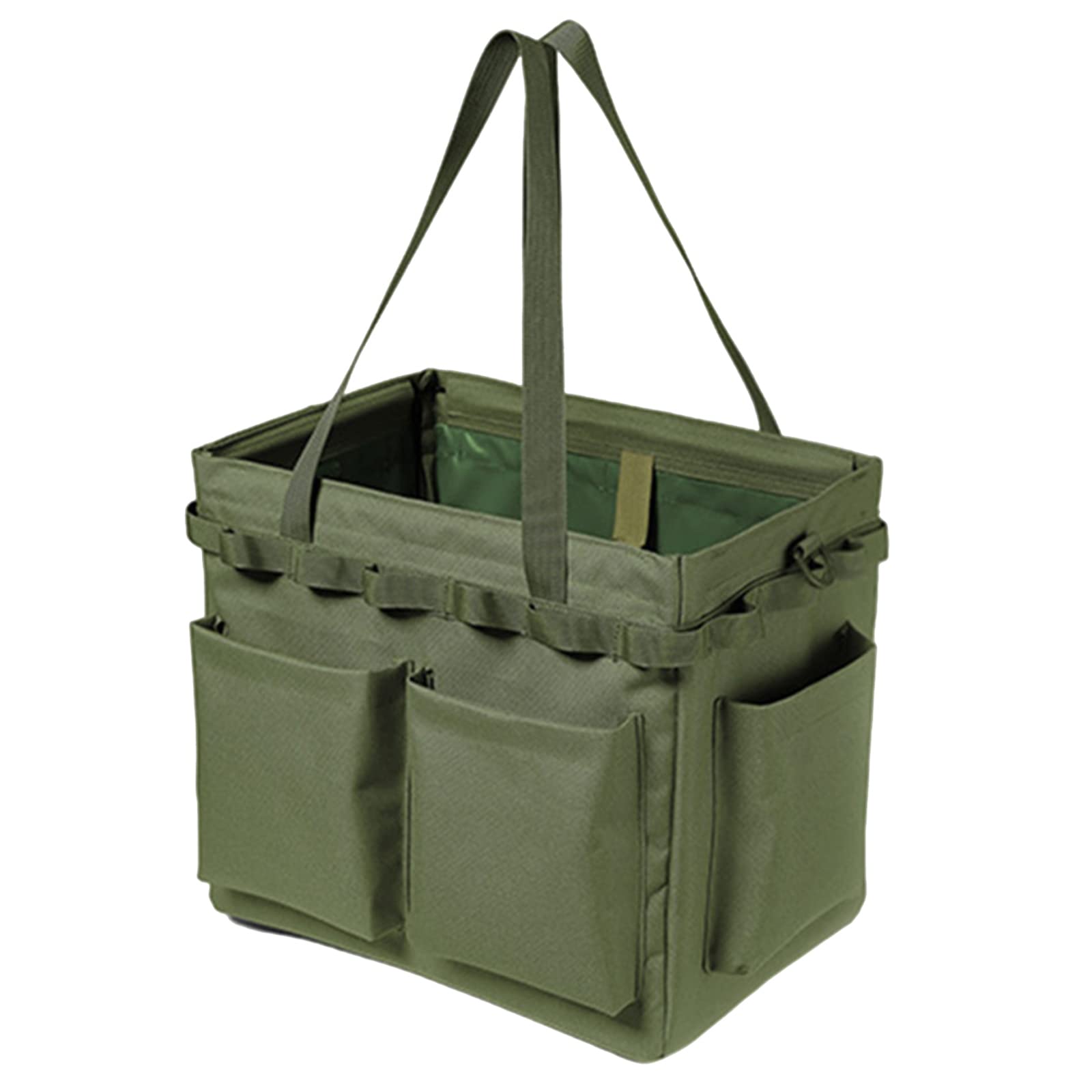 GenericGerenic Picnic Storage Bag Foldable Camping Carry Bag Practical-Oxford Outdoor Bag Toolbox Organizer-Large Capacity Handbag Green