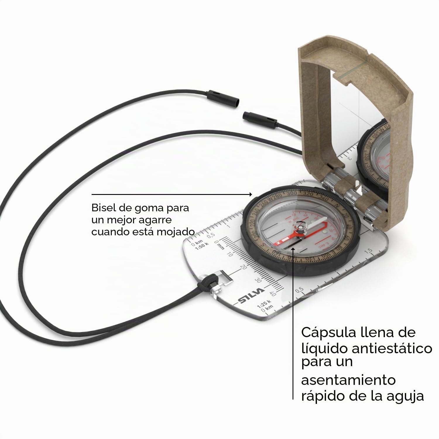Silva BRÚJULAS Base Transparente con Espejo Terra Ranger S brújula (MN) SILVA Unisex Adultos