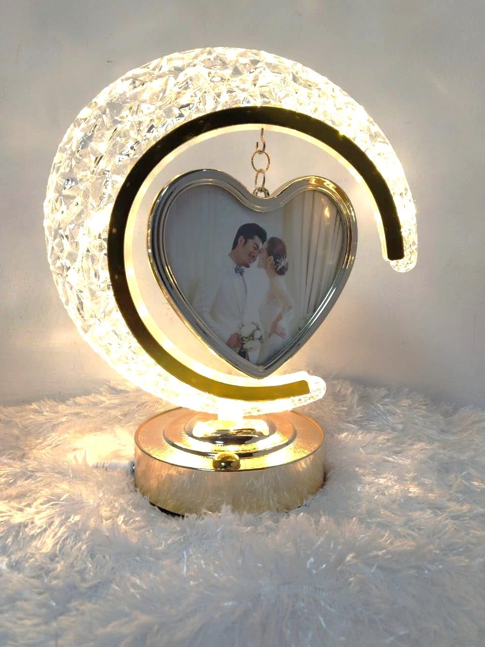 MOTIVATE BOX LED Half Moon Crystal Lamp Heart Photo Frame for Birthday, Anniversary & Wedding Gift Table Lamp,Night Lamp (22.5 cm) (B0CZTXV62Q) Amazon Price History, Amazon Price Tracker