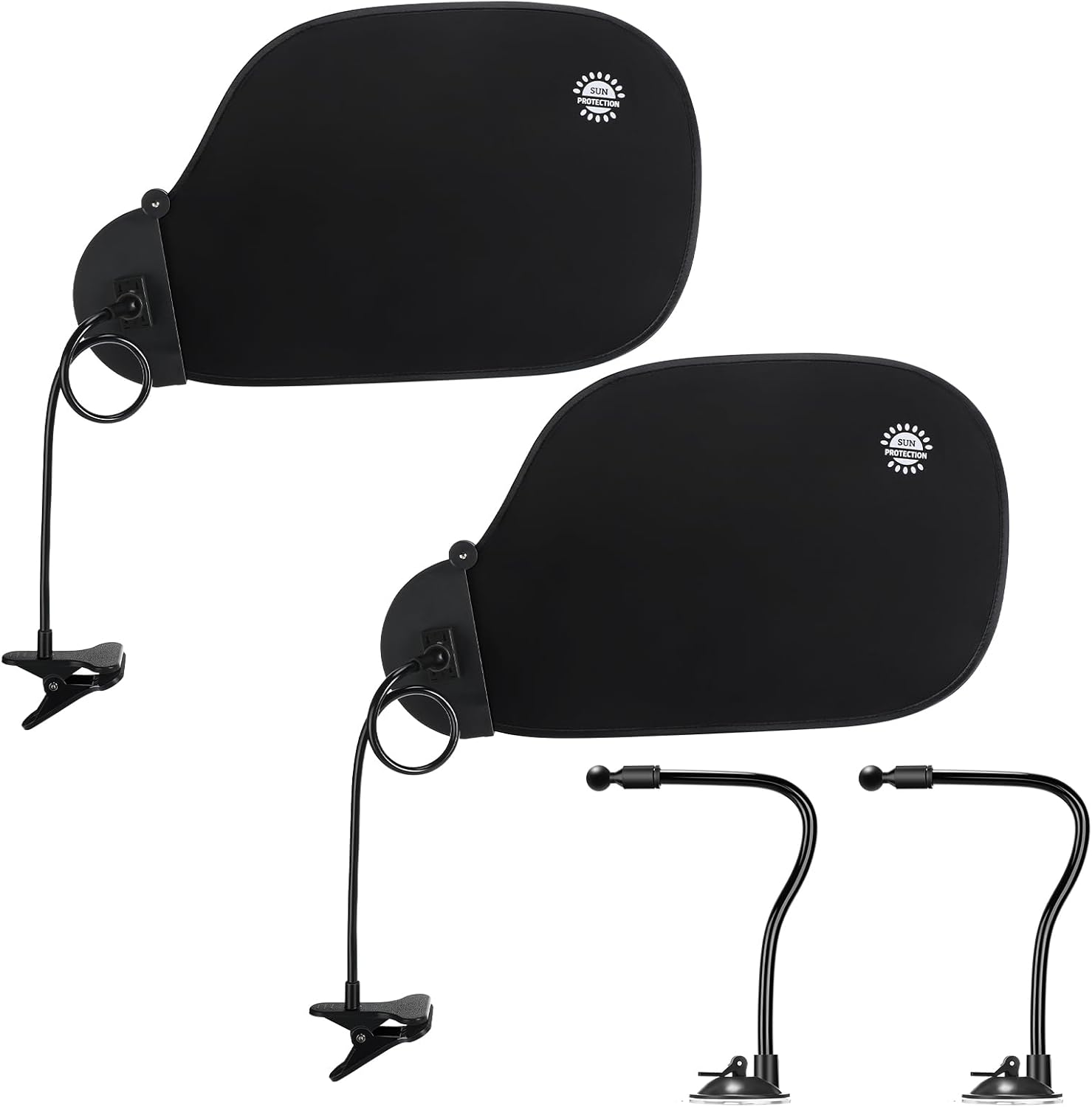 Yaomiao 2 Pcs Adjustable Office Desk Shade and Cubicle Shade Office Plastic Privacy Desk Accessories for Block Light Privacy Glare Reduction and Improve Comfort Essential Product (Black)