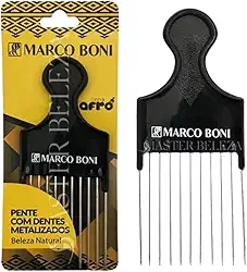 PENTE GARFO DE METAL REF:1219 PARA VOLUMAR CABELO CACHEADO CRESPO FINALIZAÇÃO E VOLUME