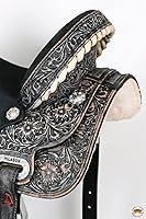 Vista 6 de HILASON Flex Tree Western Horse Saddle American Leather Trail Barrel American Saddle Horse Leather Saddle Western Saddle Saddle for Horses