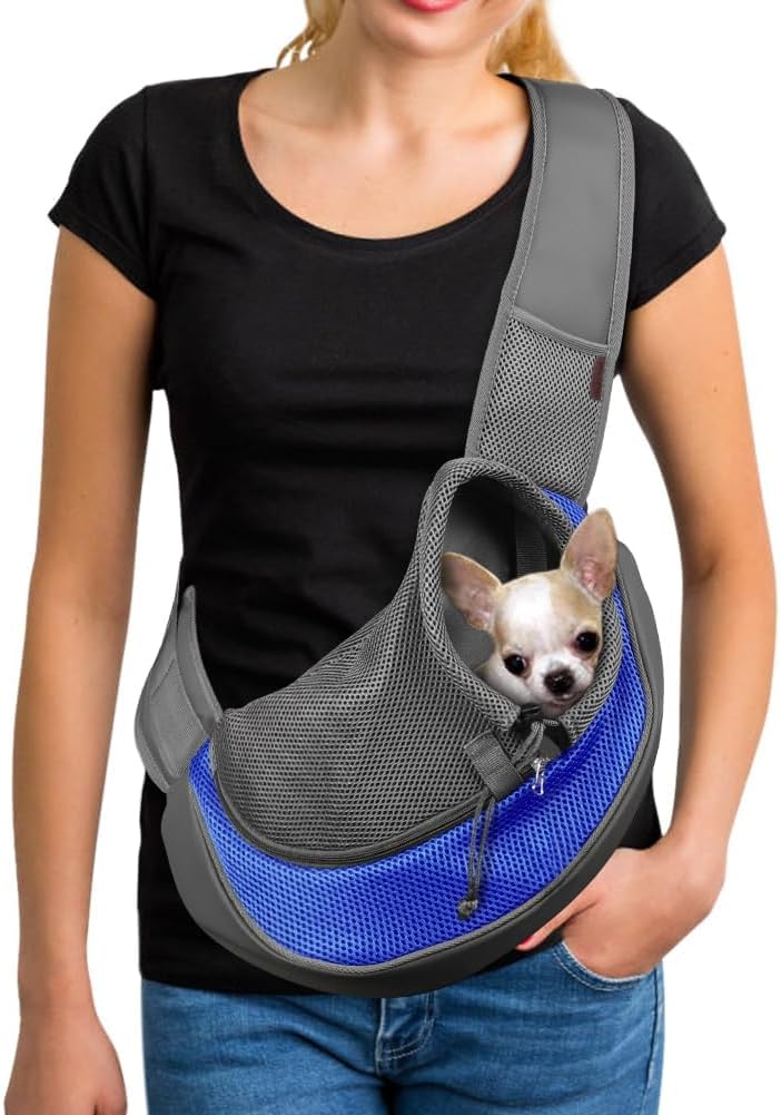 YUDODO Hands-Free Pet Sling Carrier for Small Dogs & Cats (10-15 lbs)