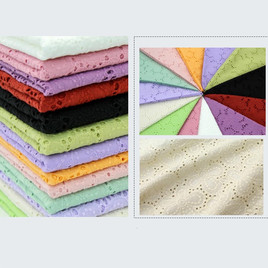 BU 1 Yardas De Tela Hueca De Algodón Puro, Color Sólido, Mantel De Tela De Impresión De Cortina De Sofá De Costura DIY(#4)