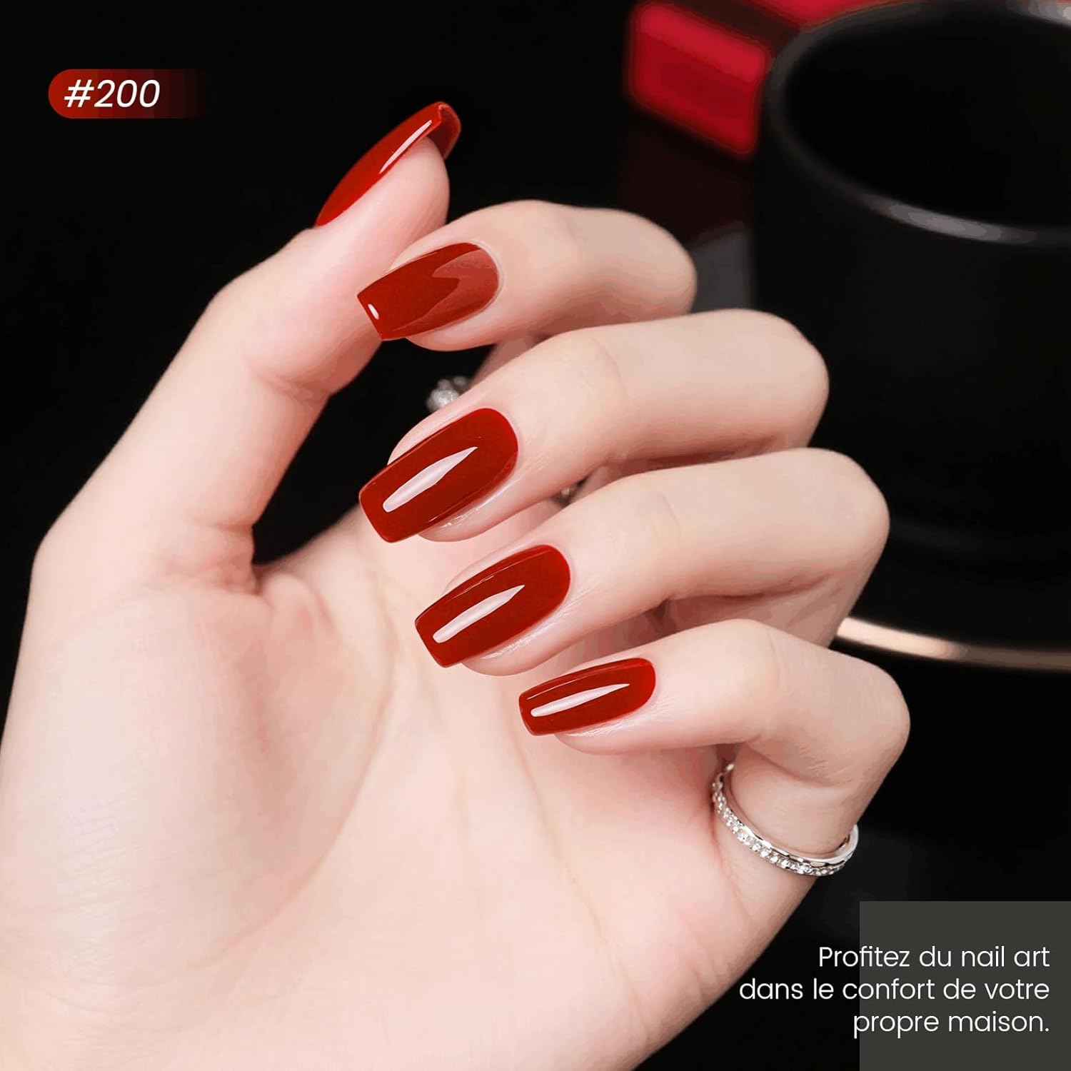 Phoenixy Kit Vernis Semi Permanent 25 Couleurs avec Lampe UV Base et Top Coat Kit Ongle Gel UV Complet Rouge Rose Vernis Semi Permanent Cadeaux pour Femmes
