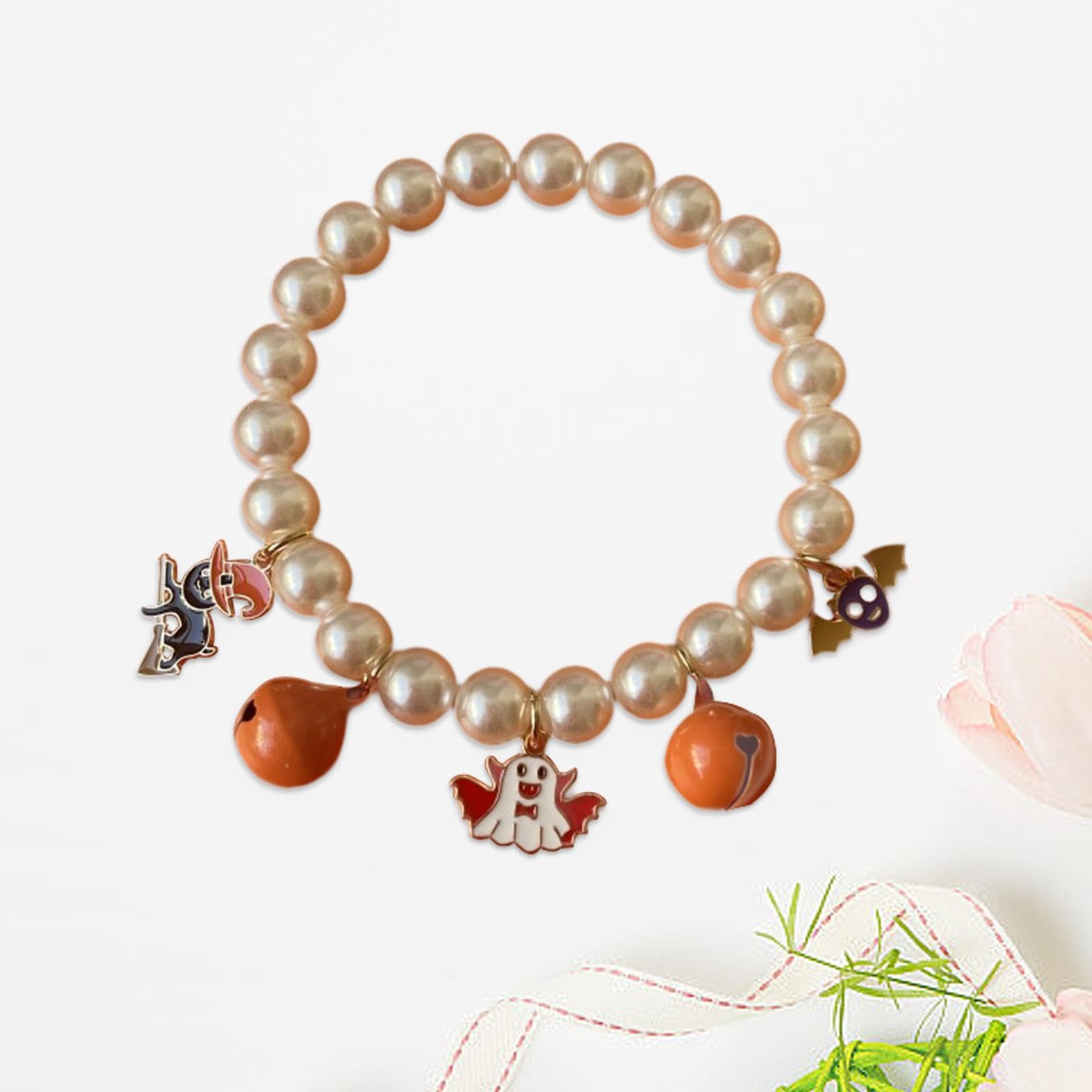 MFMEXUL Halloween for Small Dogs with Pumpkin and Charm for Cats, Style C, XS