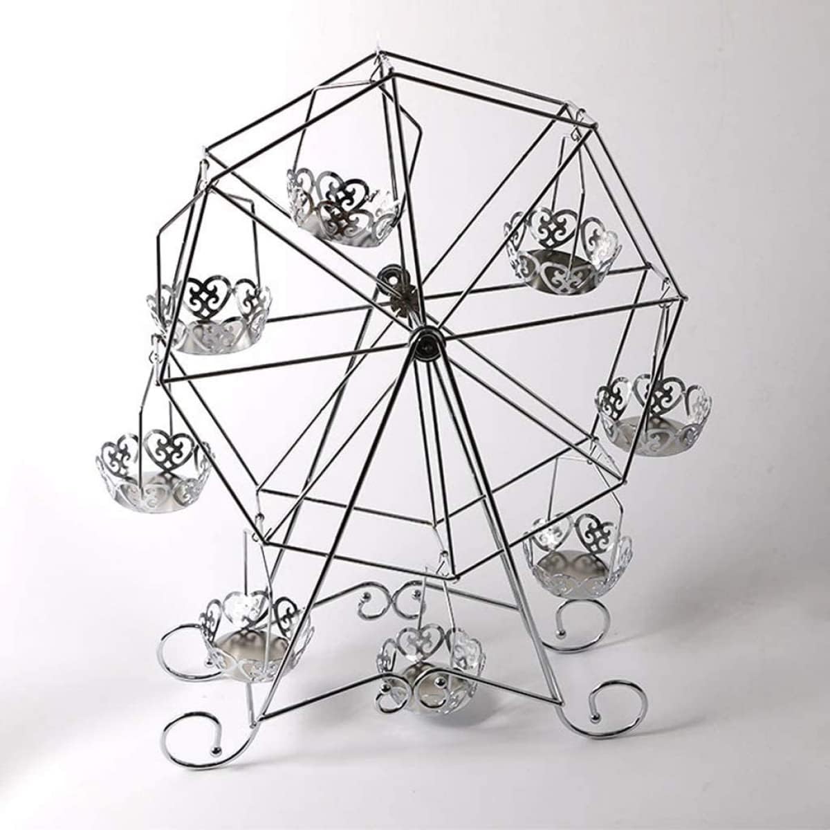 Ferris Wheel Shape Stainless Steel Cupcake Stand Metal Stand Dessert Stand for Any Celebration, Birthday Party, Wedding, Holidays, or Small Gatherings