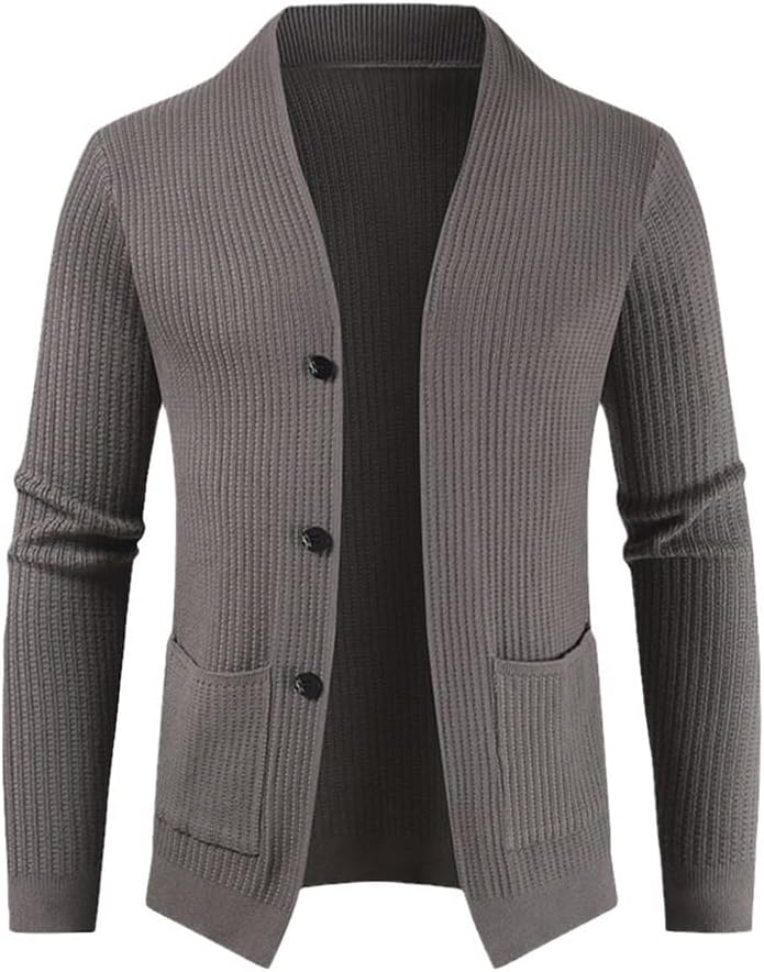 Autumn Winter Men's Cardigan Single-Breasted Fashion Knit Plus Size Sweater