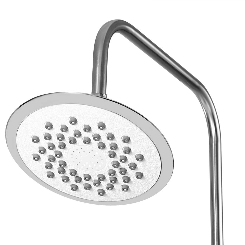 Deuba® Gartendusche FSC®-zertifiziertes Eukalyptus Holz Großer Chrom Duschkopf 223cm Sauna Pooldusche Outdoor Dusche