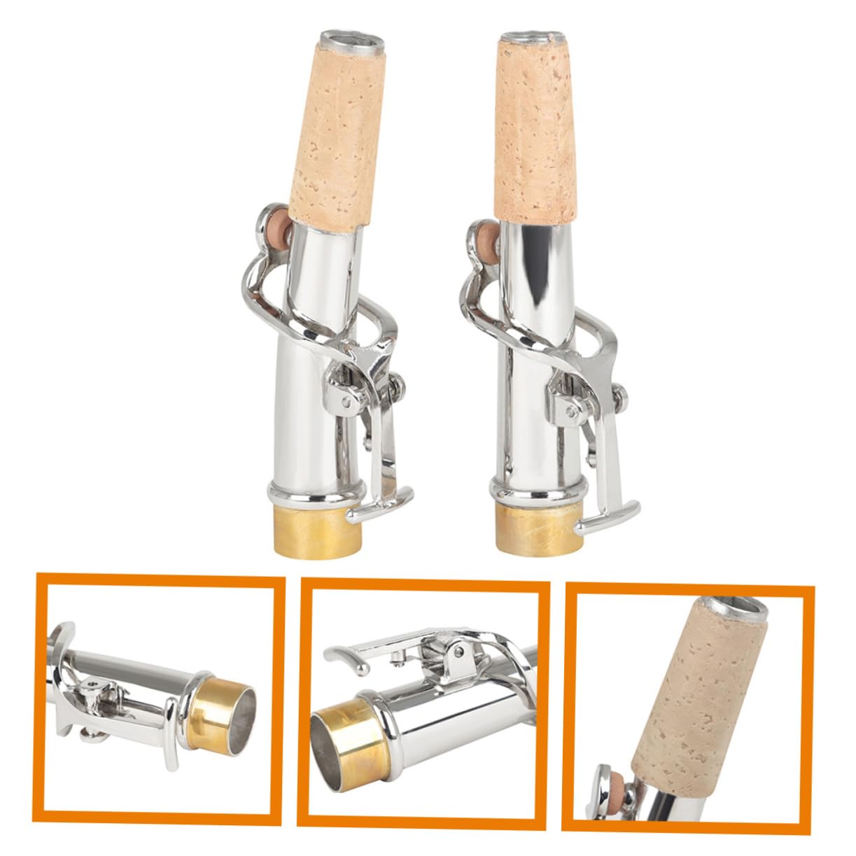 Saxofón Soprano Recto y Curvo, Juego de 2 Piezas de Cobre