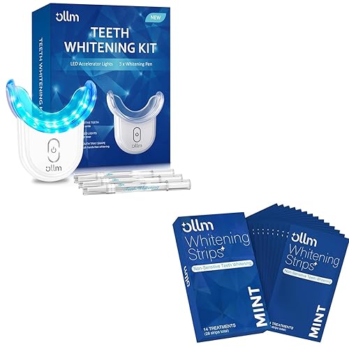 Kit de blanqueamiento dental con luz LED y tira de blanqueamiento dental