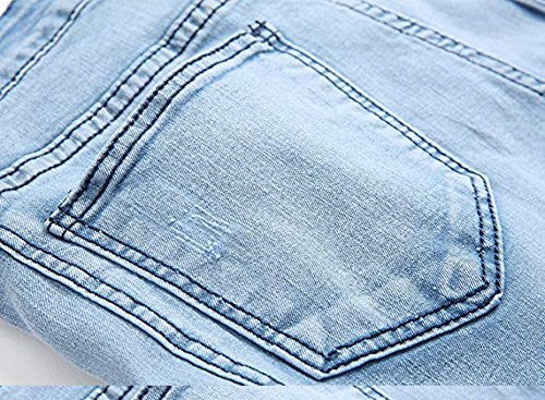 Qazel Vorrlon Biker Fashion Blue Jeans Ripped Jeans Slim Fit Pants Stretch Jeans 1023-Blue,Size 36 - Thumbnail 6