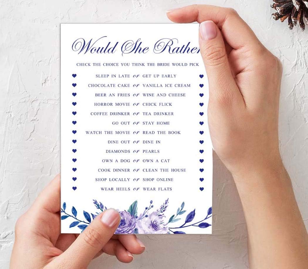 Bachelorette Party Games Set Bundle of 4(50 Sheets Each) Floral Tea Party Fun Bridal Shower Games Set