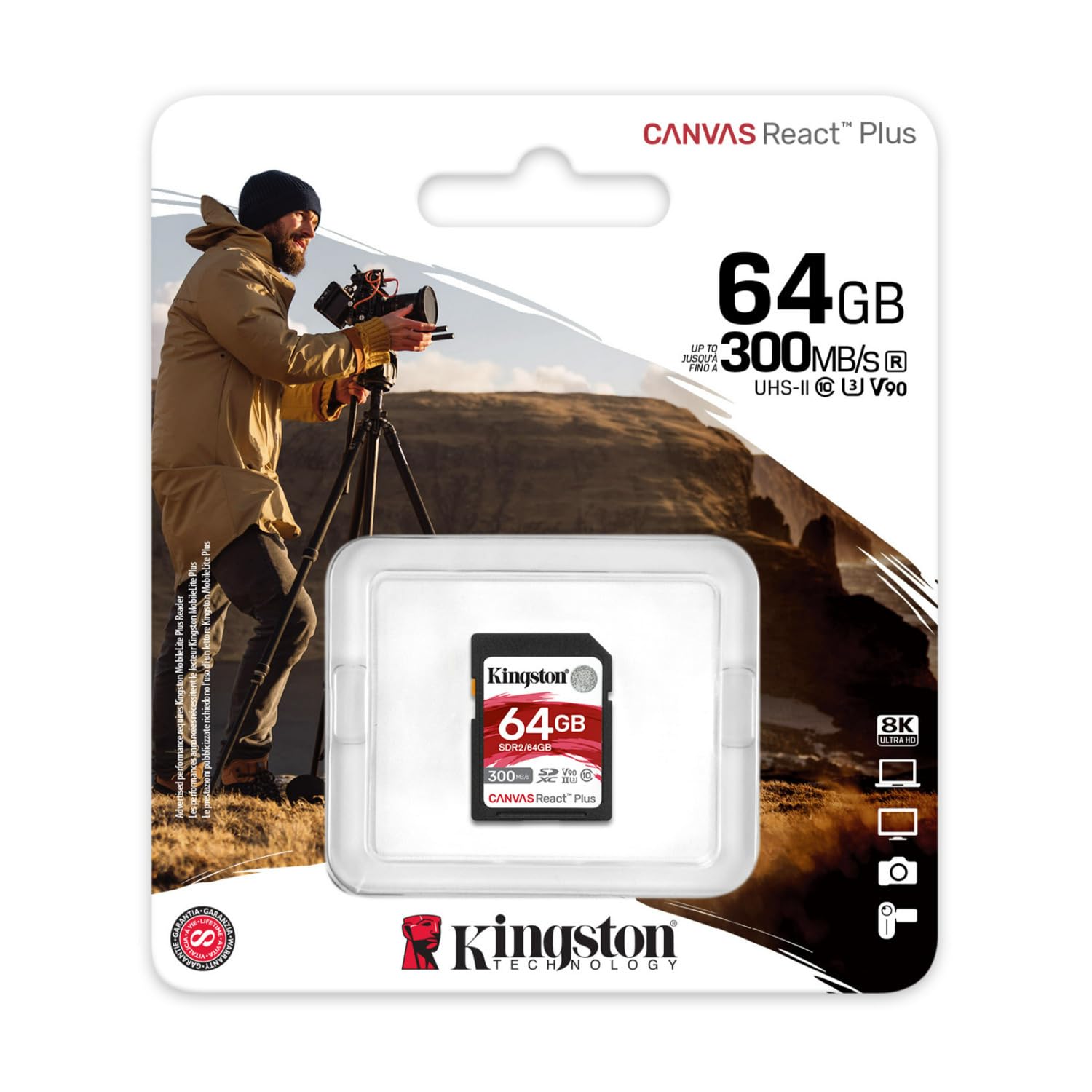 Amazon.com: Kingston Canvas React Plus 64GB SDXC UHS Ii, with Card