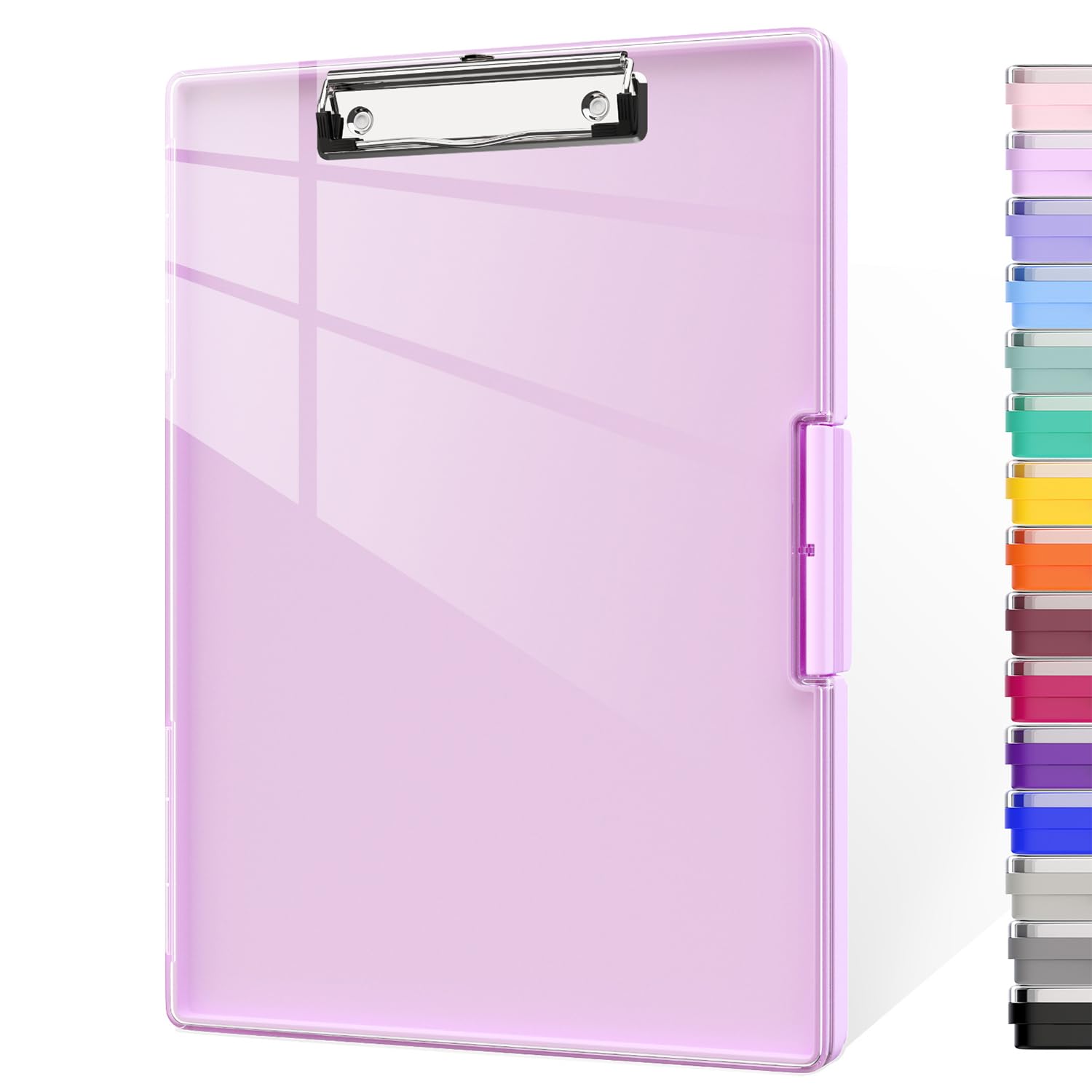 Piasoenc Clipboard with Storage, 8.5 x 11 Clip Boards with 2 Storage Case and A4 Paper Folder, Clear Dry Erase Top Panel