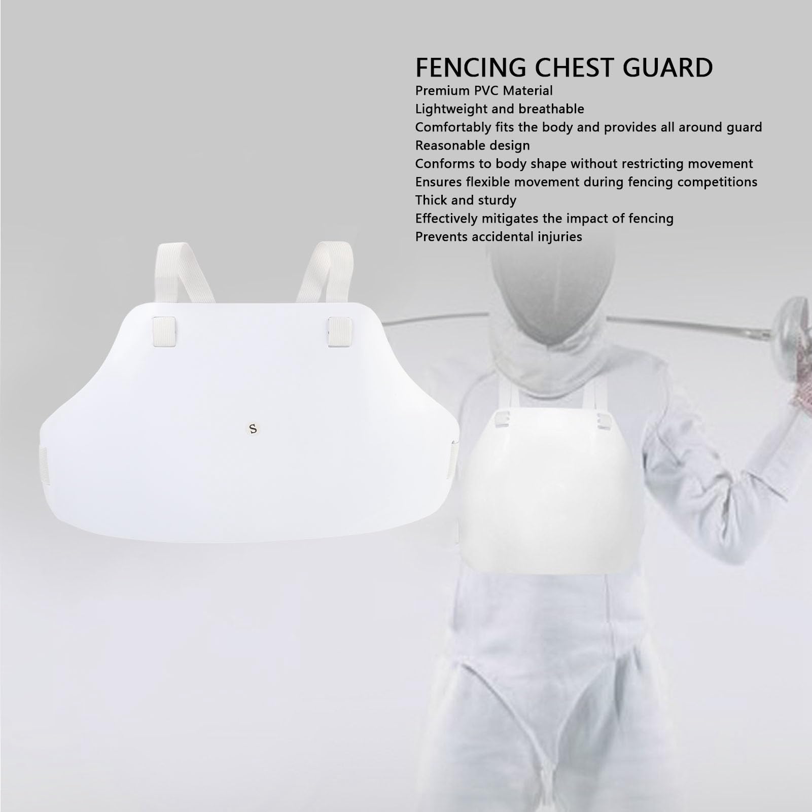 Tbest Protector de Pecho de Esgrima, Correa Ajustable, Plastrón, para Fútbol, Béisbol, Rugby