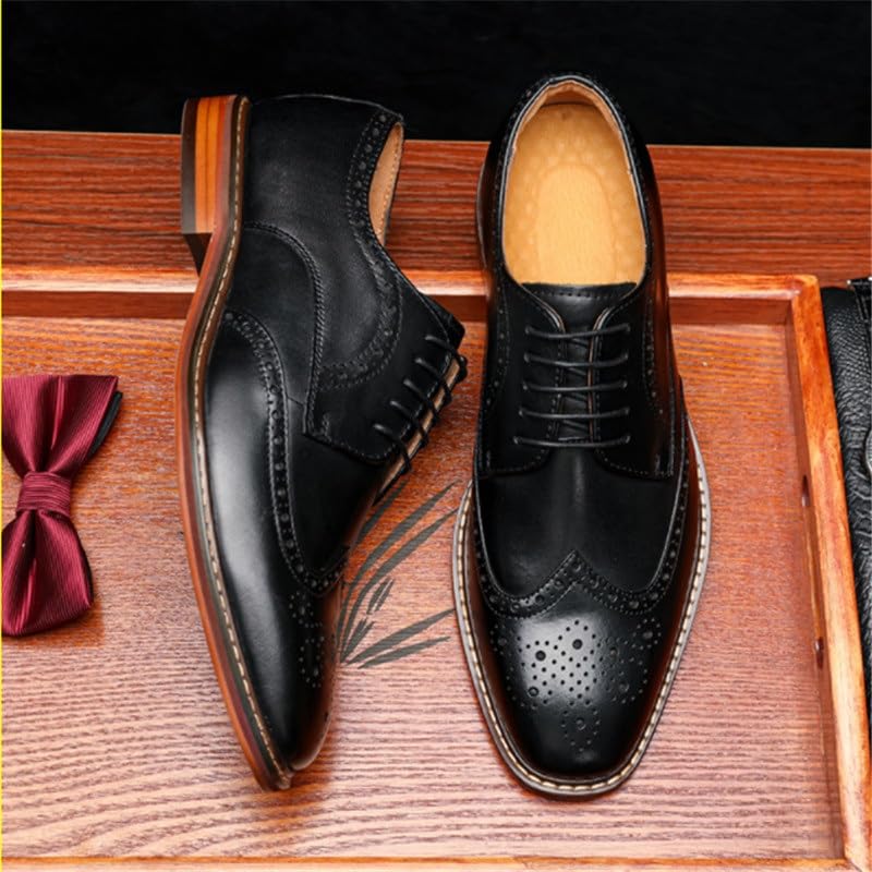 Formal Wear Men's Shoes Wedding Shoes Business Large Sizes Lightweight Soft Lace Up Pointed Toe Fashion Wild Embossing Shoes for Men2
