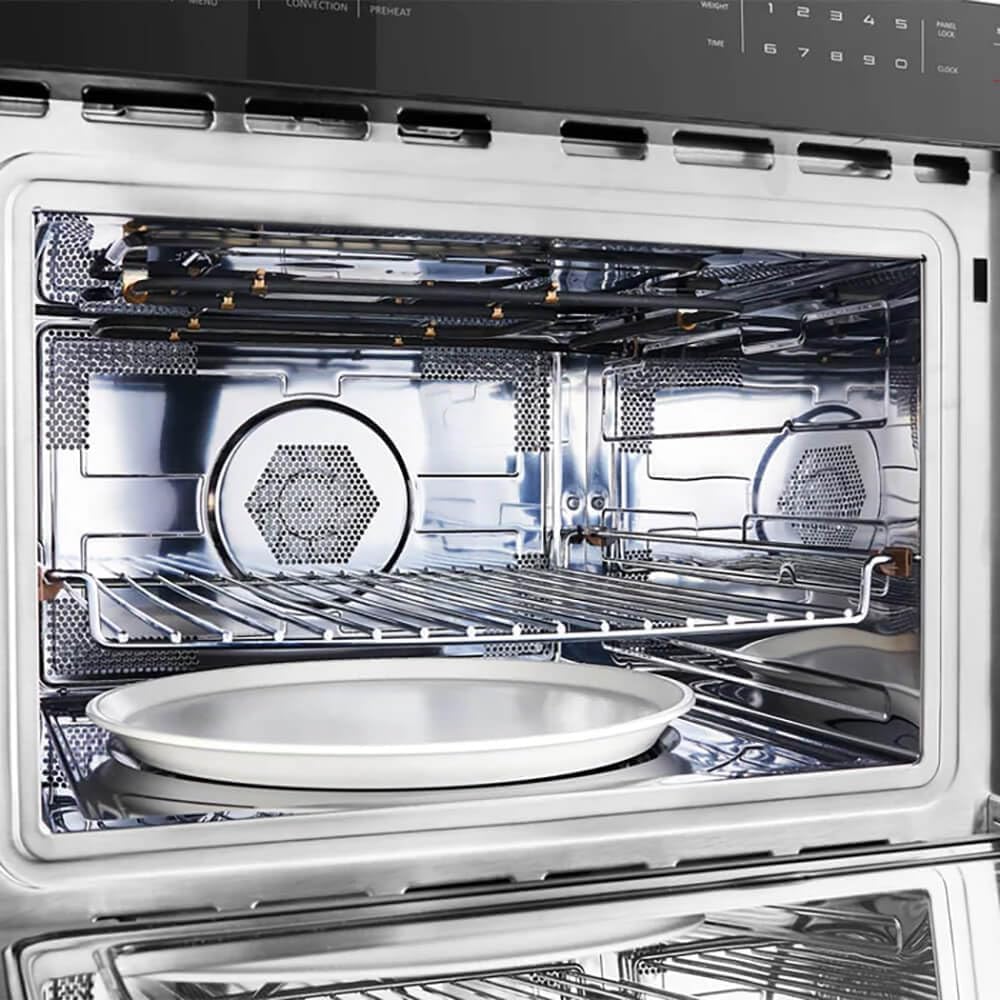 FORNO 24" Inch. Built-In Microwave Oven with Touch Control Button - 1.6 Cubic Feet Electric Oven Capacity - Stainless Steel Convection Oven with Smart Sensor and Child Safety Lock