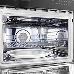 FORNO 24" Inch. Built-In Microwave Oven with Touch Control Button - 1.6 Cubic Feet Electric Oven Capacity - Stainless Steel Convection Oven with Smart Sensor and Child Safety Lock