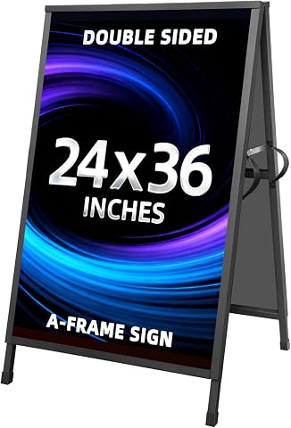 Heavy-Duty A-Frame Sidewalk Sign (24x36 Inches, Double-Sided, Frame Only)