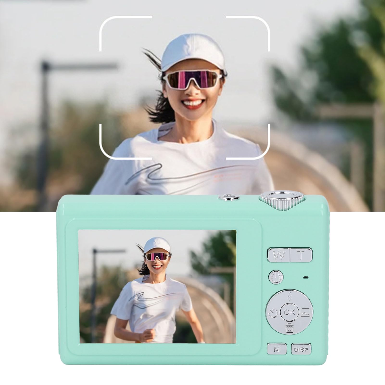 Aparat Cyfrowy 4K Autofokus 48MP Anti Shake 16X Zoom Cyfrowy Filtry Upiększające Przenośny Aparat Kompaktowy Podwójny Ekran dla Studentów (GREEN)
