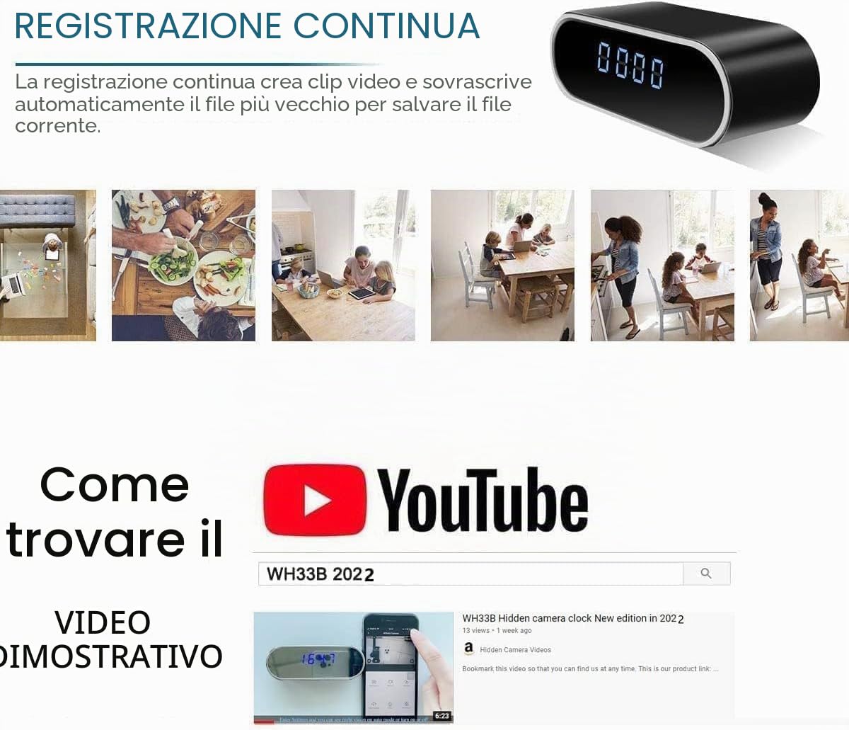 Sveglia 4K FULL UHD WiFi Telecamera spia rossa Videocamera Mini DV Videoregistratore portatile Supporto Android iPhone App Vista Telecomando 140 Angolo di visione notturna Rilevamento del movimento
