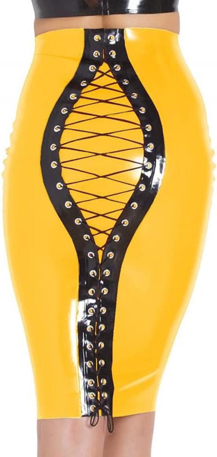 Faldas De Tubo Para Mujer, Falda Abierta Ajustada De Talle Alto Con Cordones, Minifaldas Ajustadas De Cuero De Látex De PVC De Verano,Plata,SG