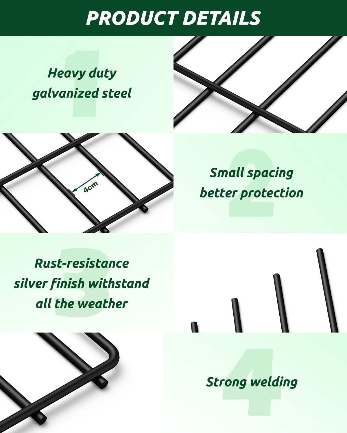 Dekorativer Gartenzaun 43,2 Cm X 8,5 M – Gewölbter Tierabsperrzaun Aus Metall, Weiß